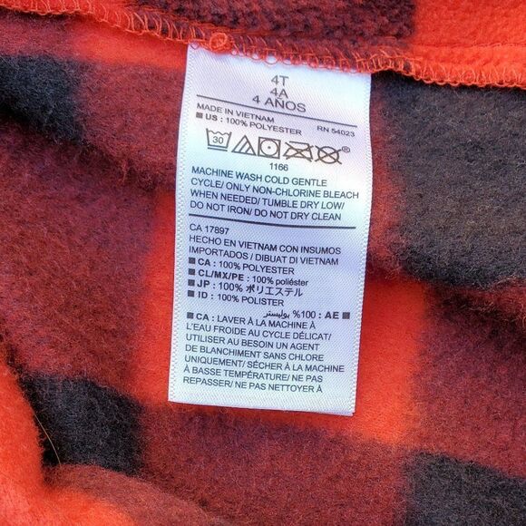 Old Navy red and black buffalo plaid cape coat with hood - Picture 8 of 10